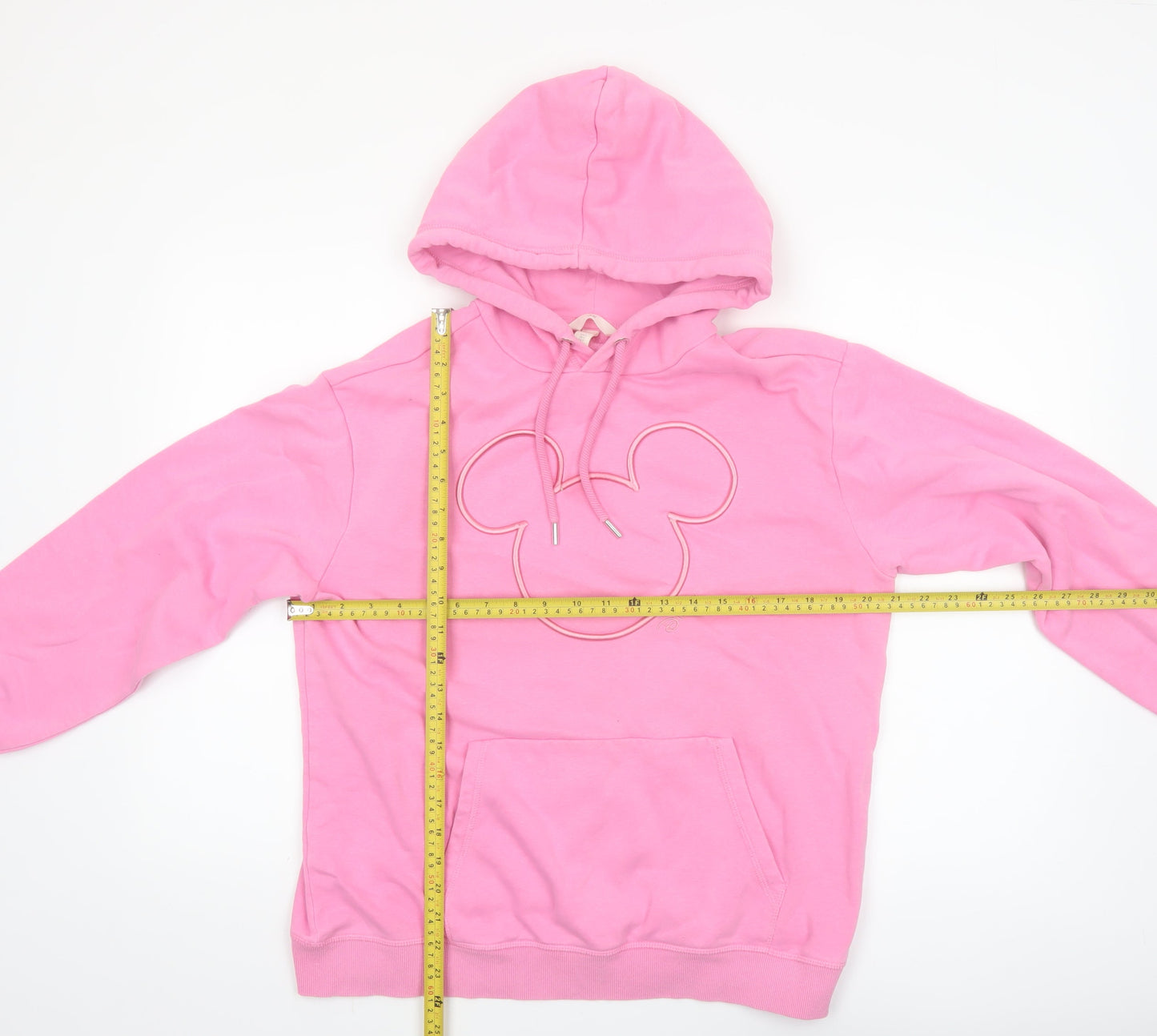 H&M Women Pink Mickey Mouse Pullover Hoodie Size S