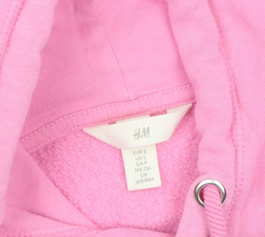 H&M Women Pink Mickey Mouse Pullover Hoodie Size S