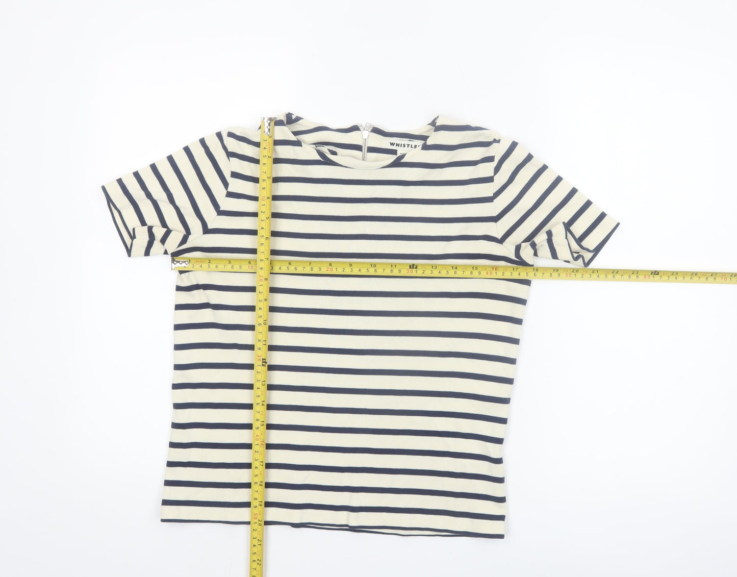 Whistles Women’s Multicoloured Striped Cotton T-Shirt Size 8