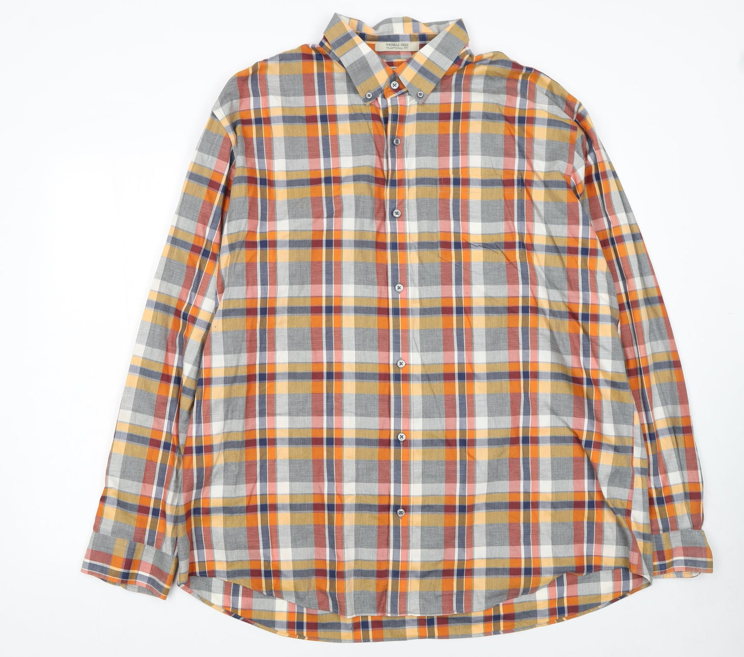 L.L. Bean Men's Multicoloured Plaid Cotton Button-Up Shirt XL Regular Fit