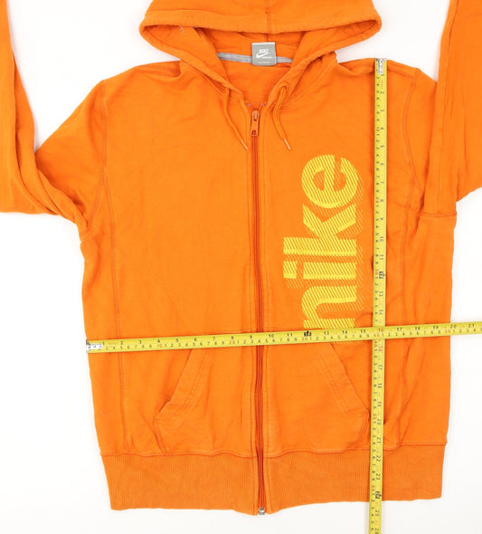 Nike Womens Orange Full Zip Hoodie XL Cotton Blend Sportswear