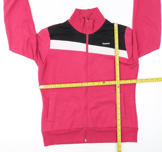 Reebok Women's Pink Track Jacket L Colourblock Full Zip Sportswear
