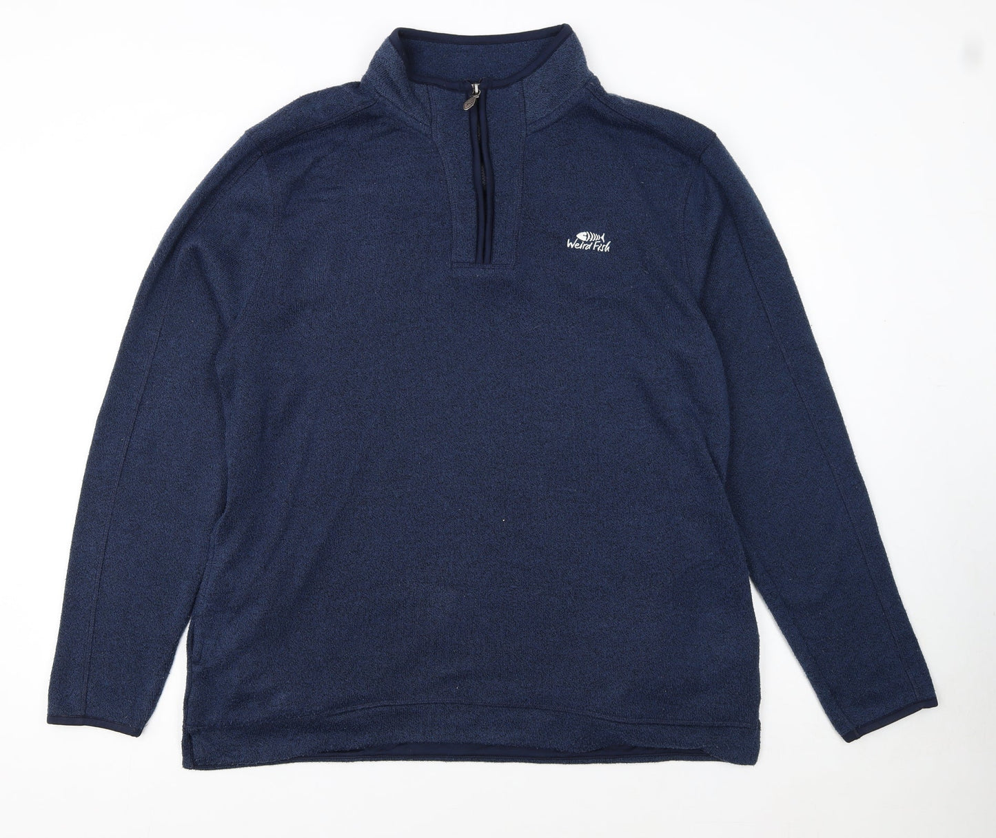 Weird Fish Men's Blue XL 1/4 Zip Fleece Pullover Sweatshirt