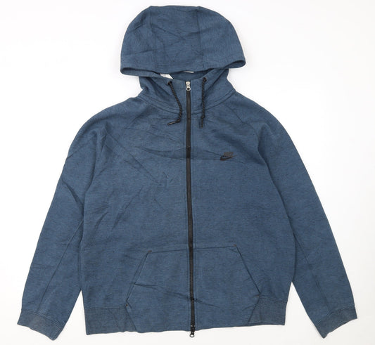 Nike Men's Blue Full Zip Hoodie L Regular Fit Lightweight Jacket