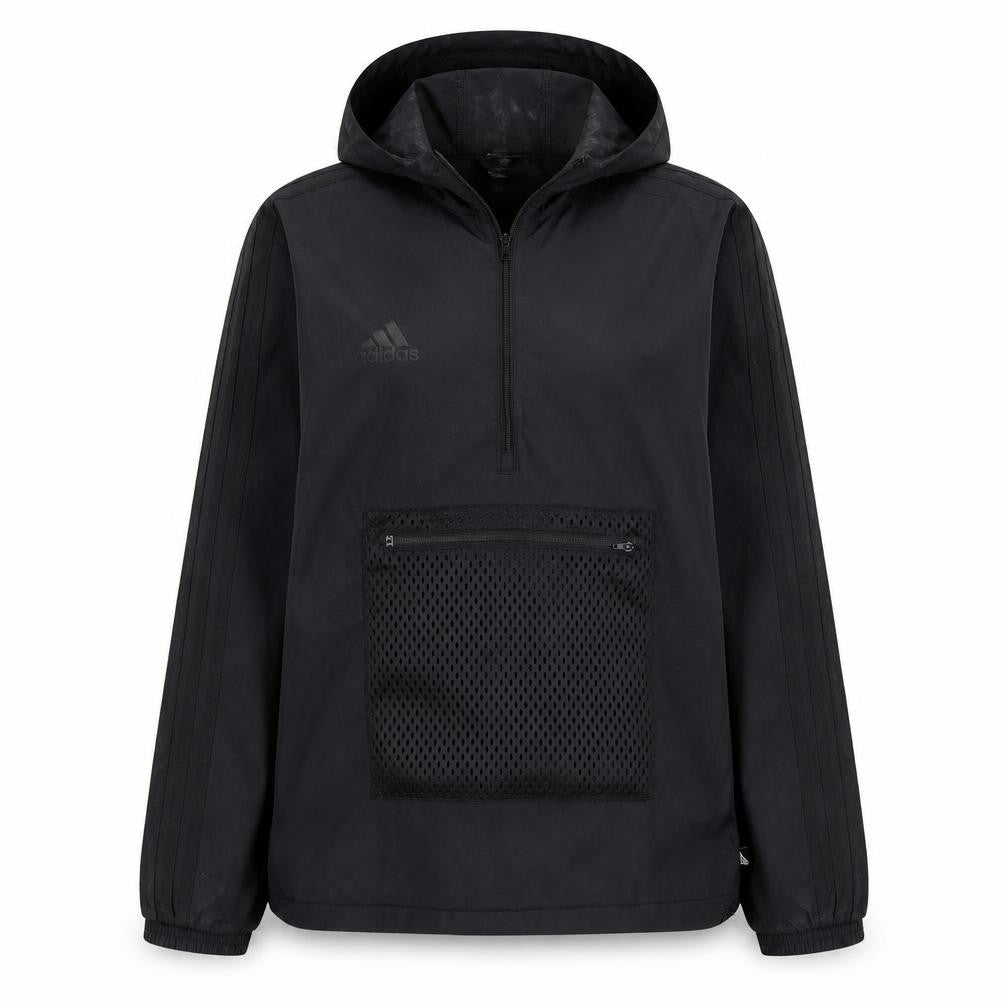 Adidas Womens Black Size 12 Windbreaker Hooded Active Jacket