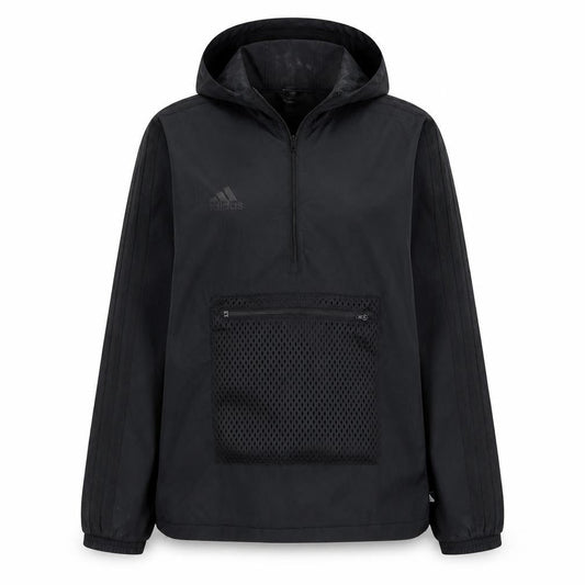 Adidas Womens Black Size 12 Windbreaker Hooded Active Jacket