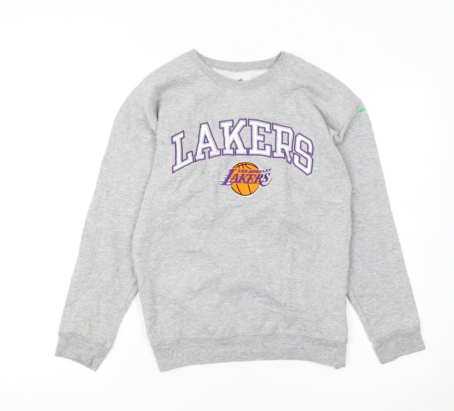 Hanes Unisex Kids Grey Lakers Pullover Sweatshirt L Fleece Sports Style