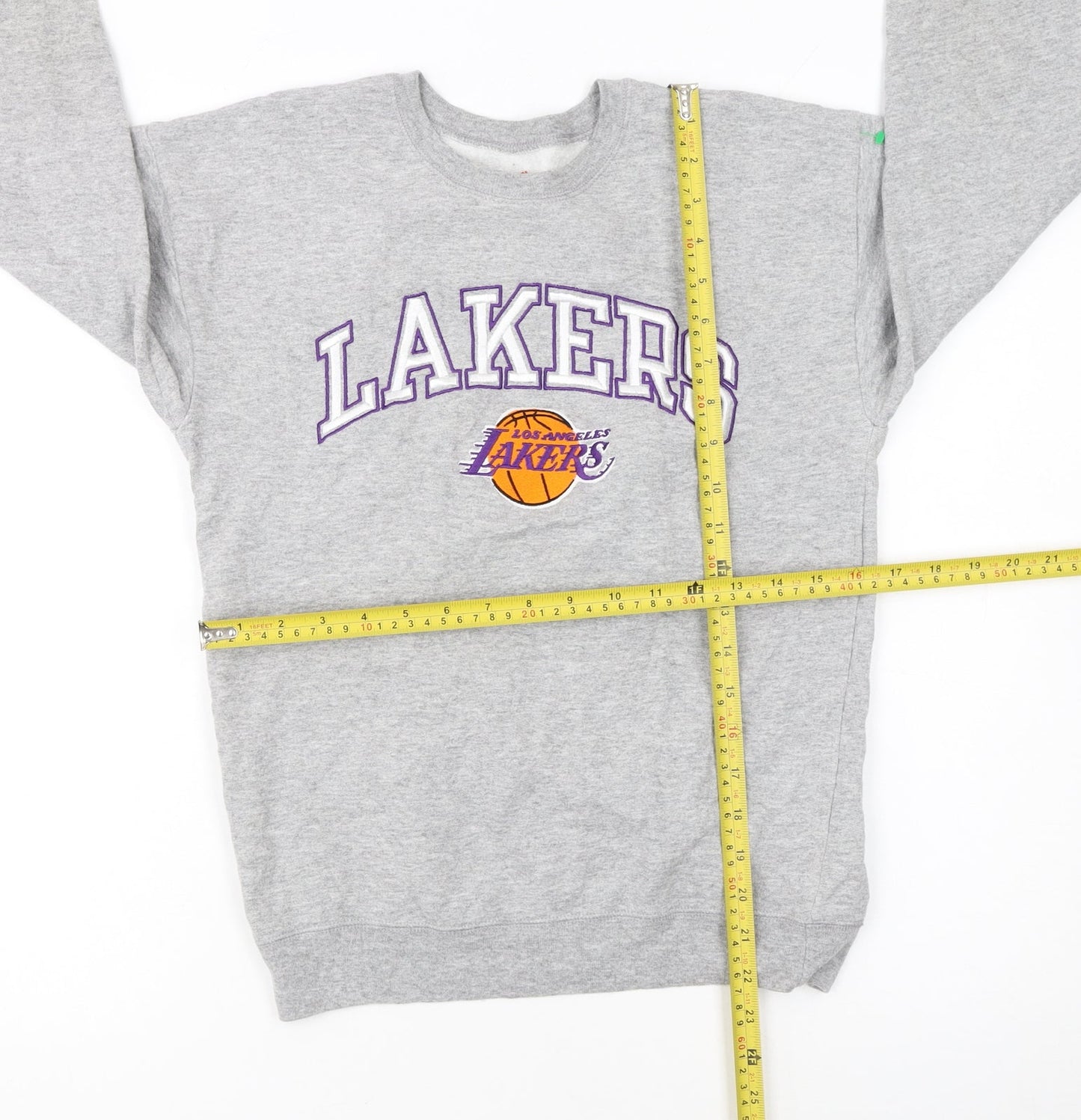 Hanes Unisex Kids Grey Lakers Pullover Sweatshirt L Fleece Sports Style