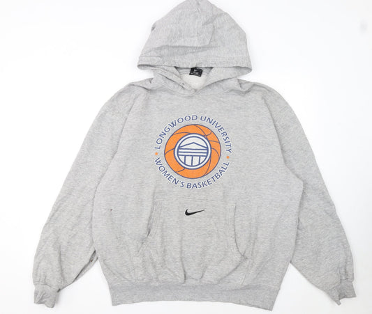 Nike Men's Grey Pullover Hoodie L Graphic Longwood University Basketball