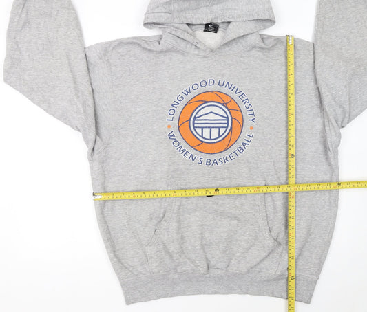 Nike Men's Grey Pullover Hoodie L Graphic Longwood University Basketball