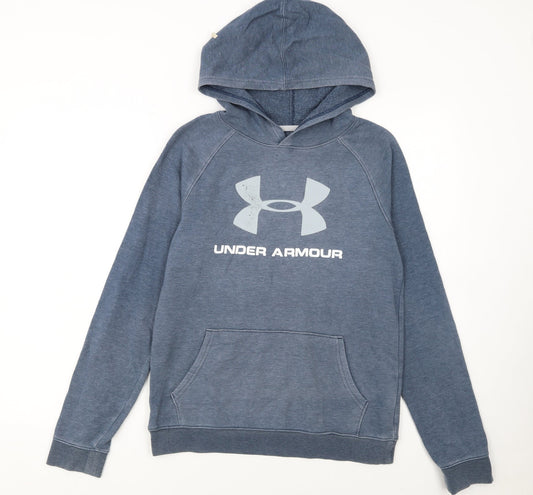 Under Armour Boys Blue YXL Pullover Hoodie with Logo Graphic