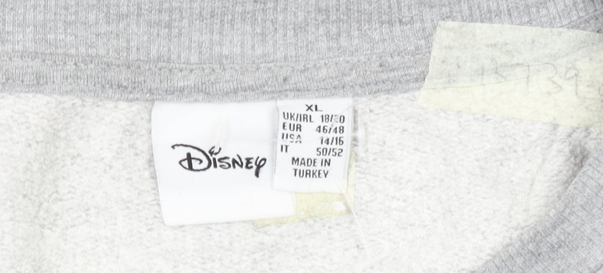 Disney Women Grey XL Sweatshirt Mickey & Friends Good Vibes Only