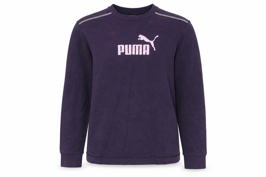 Puma Women Purple Pullover Sweatshirt Size 16 Logo Print