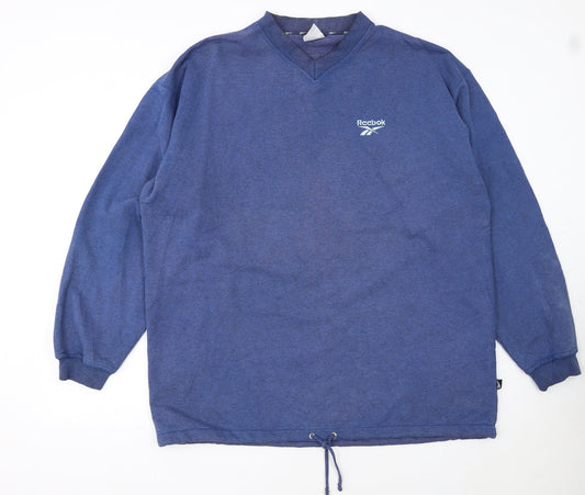 Reebok Mens Blue XL V-Neck Pullover Sweatshirt