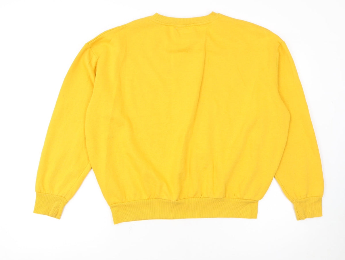 Disney Women Yellow Winnie the Pooh Sweatshirt Size 12/14