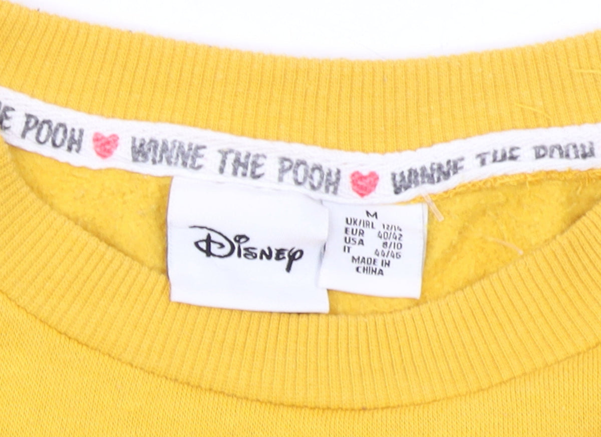 Disney Women Yellow Winnie the Pooh Sweatshirt Size 12/14