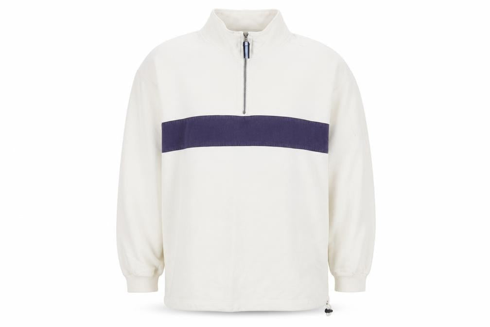 Sebago Men's White 2XL 1/4 Zip Cotton Pullover Sweatshirt