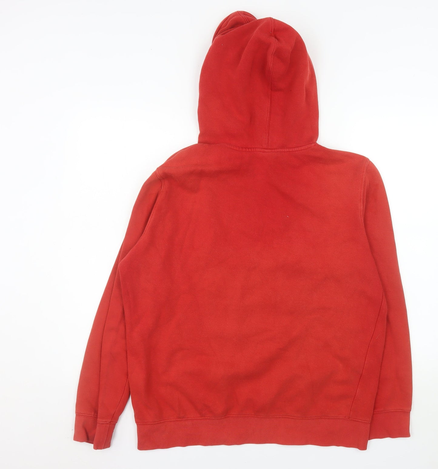 H&M Mens Red Hoodie Medium Pullover Embroidered Animal Graphic Sweatshirt