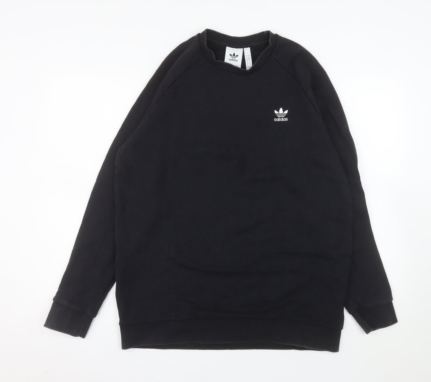 Adidas Men's Black Pullover Sweatshirt L Crew Neck Cotton Blend