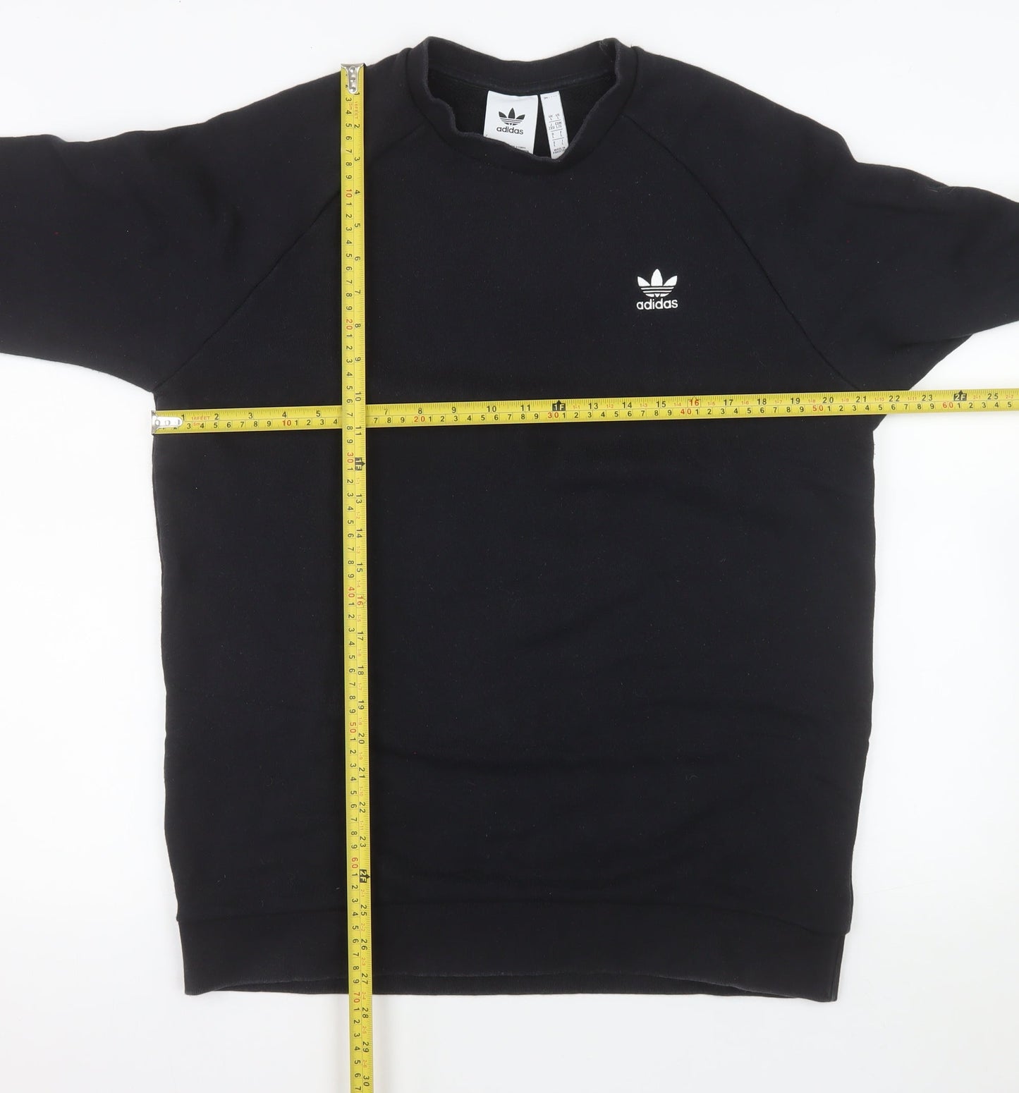 Adidas Men's Black Pullover Sweatshirt L Crew Neck Cotton Blend