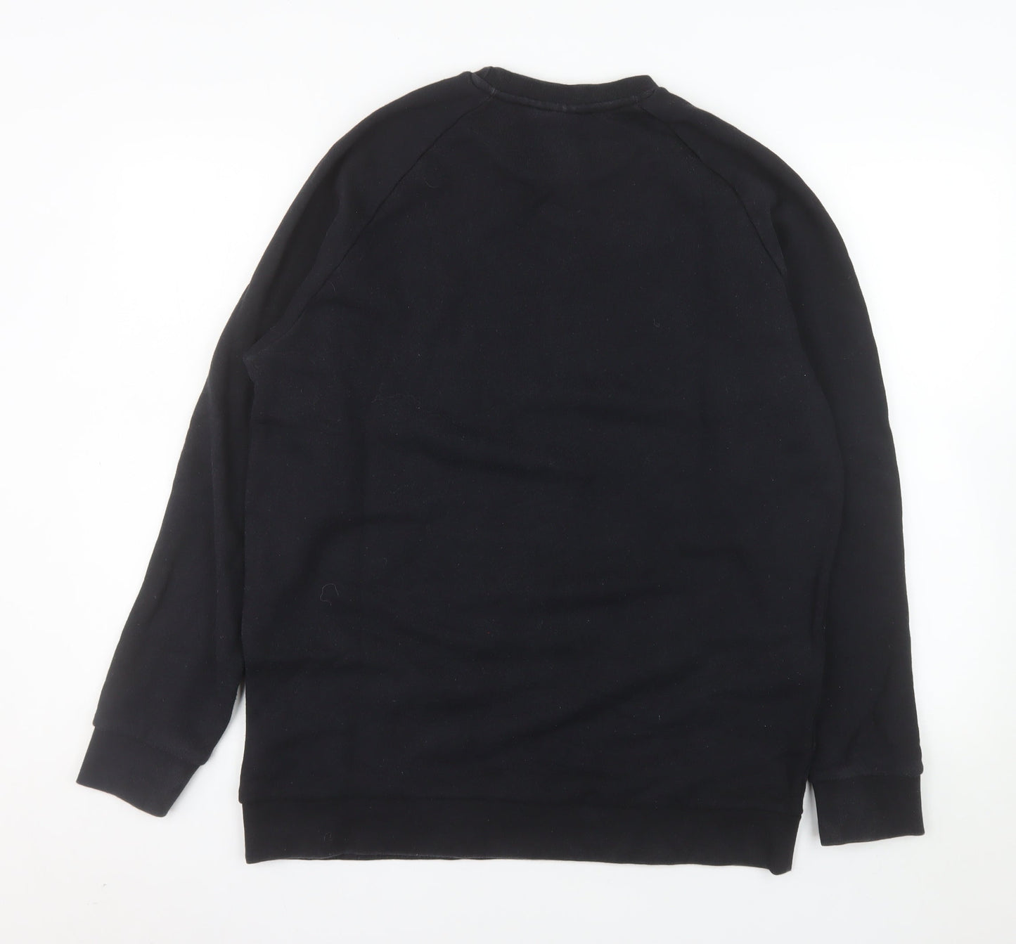 Adidas Men's Black Pullover Sweatshirt L Crew Neck Cotton Blend