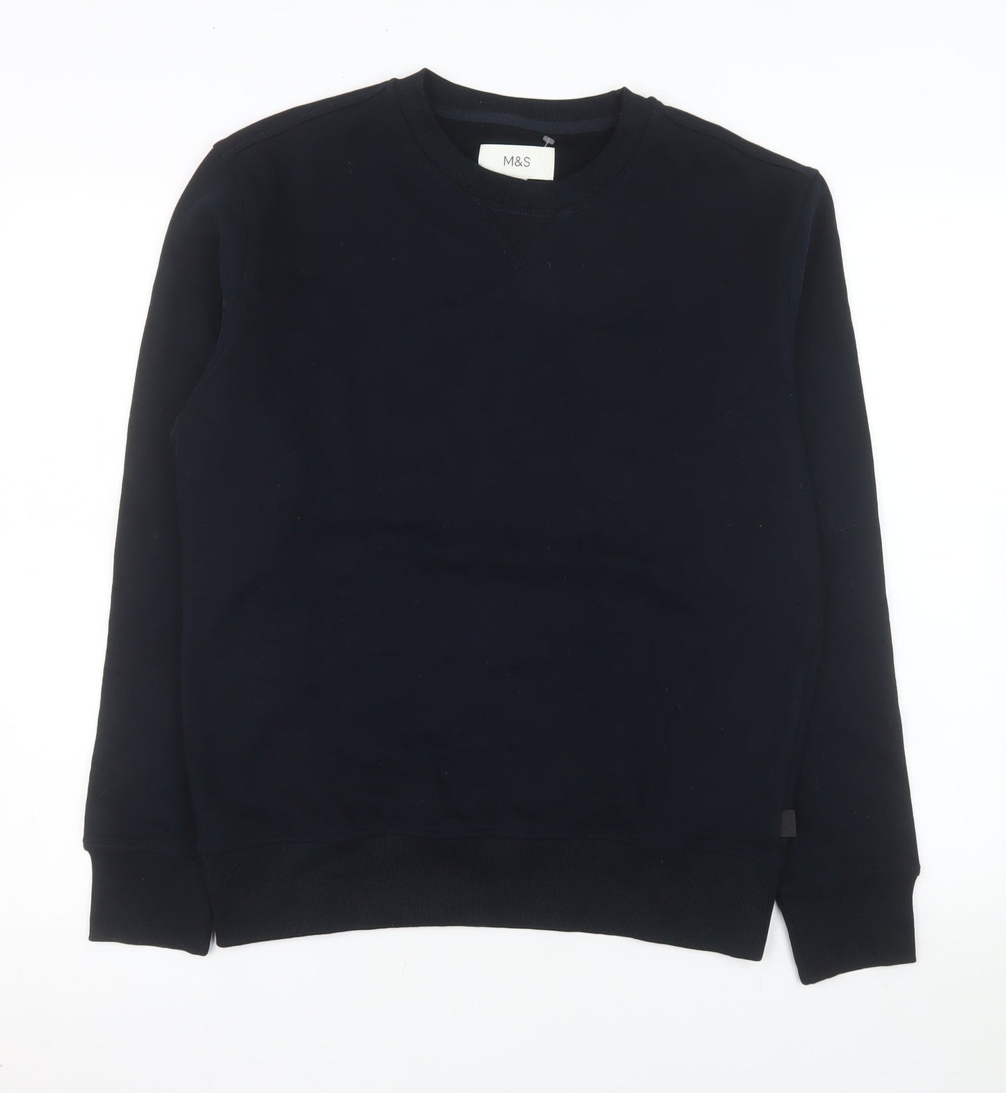 Marks and Spencer Men's Black Crew Neck Pullover Sweatshirt Size M