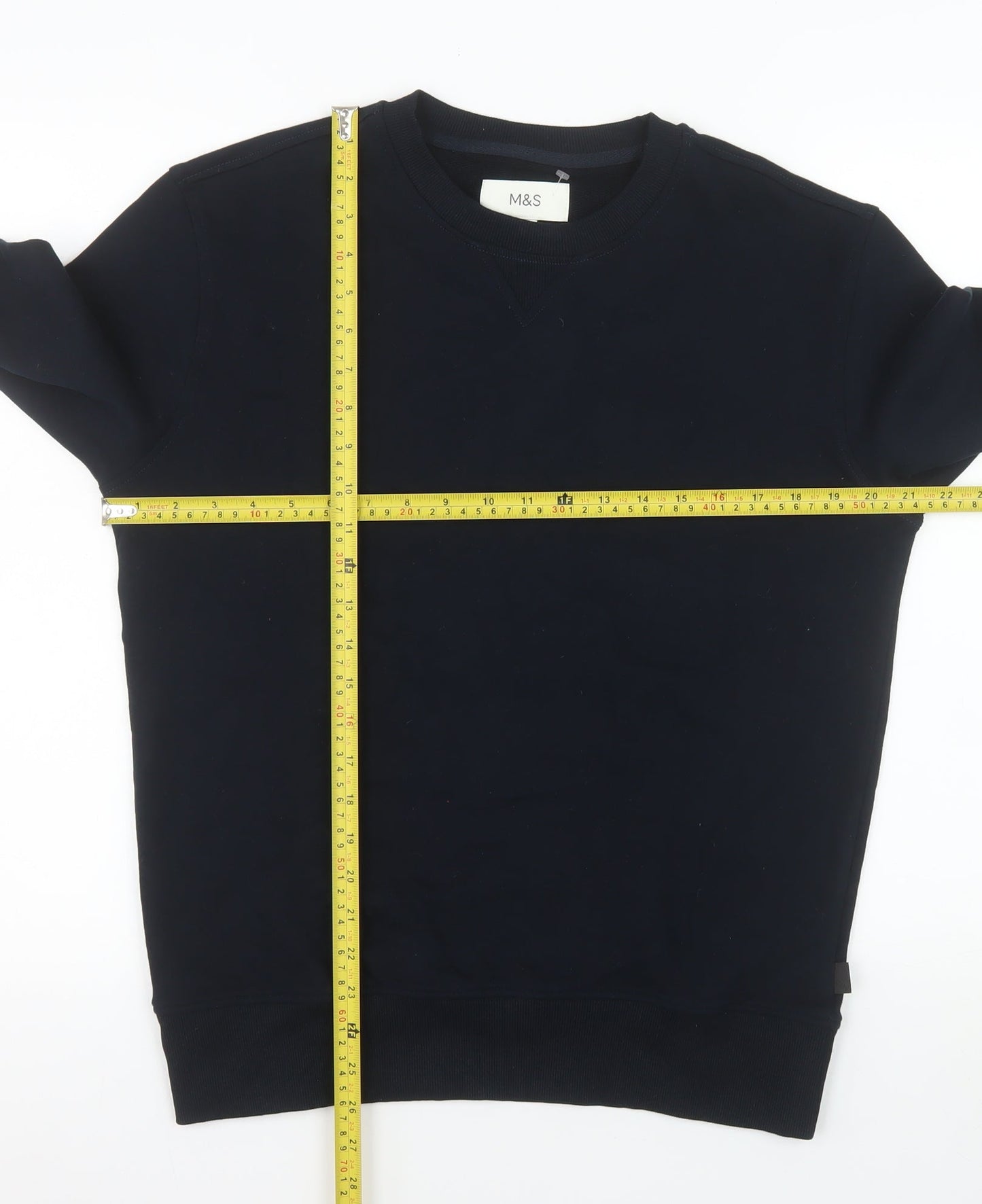Marks and Spencer Men's Black Crew Neck Pullover Sweatshirt Size M
