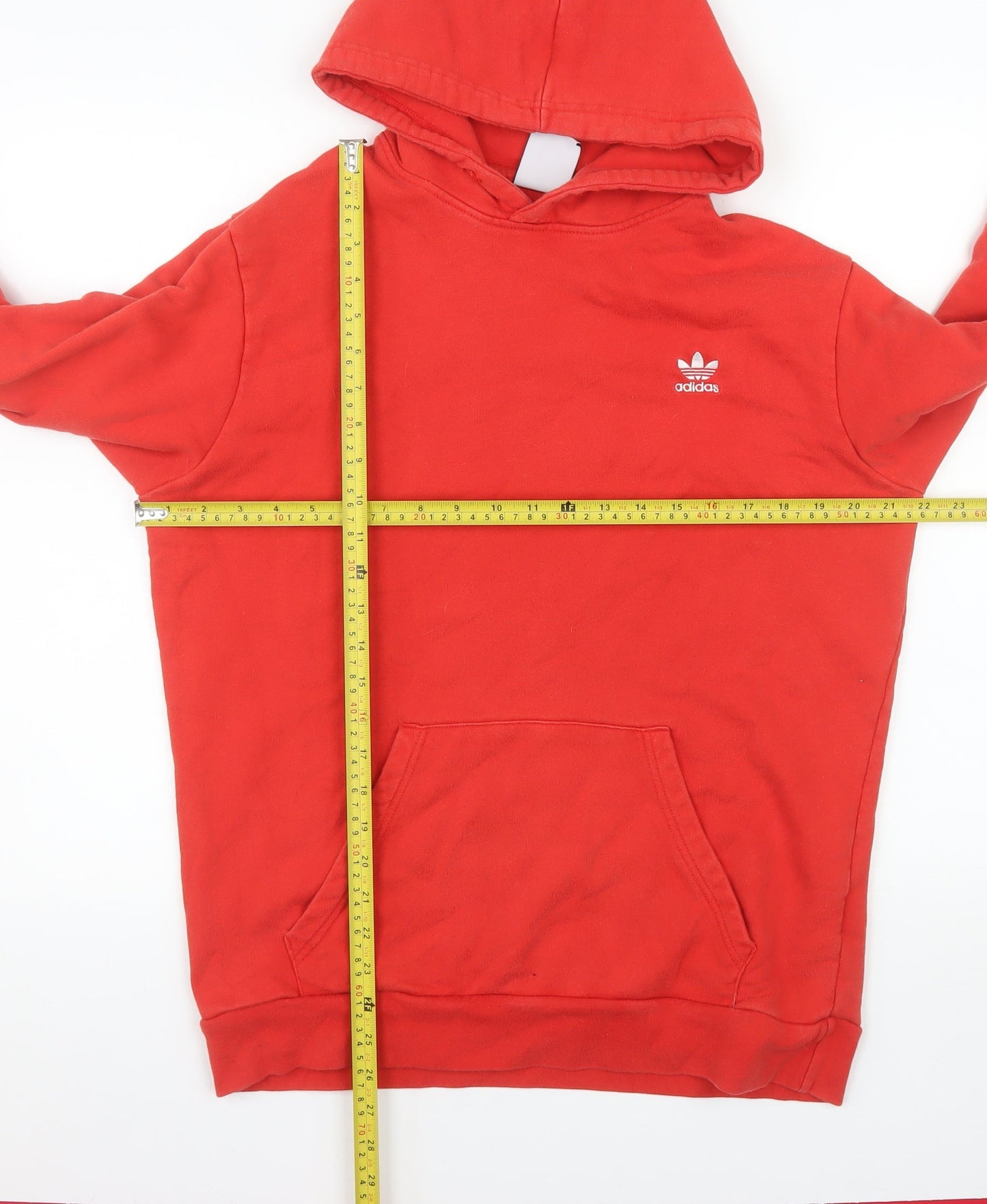 Adidas Women Red Pullover Hoodie Cotton Lined L Size