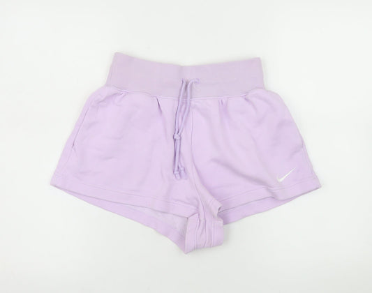 Nike Women’s Purple Sweat Shorts Size S Drawstring Waist Activewear