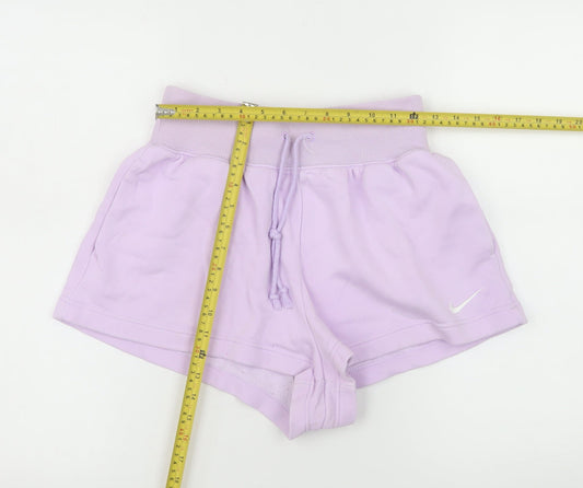 Nike Women’s Purple Sweat Shorts Size S Drawstring Waist Activewear