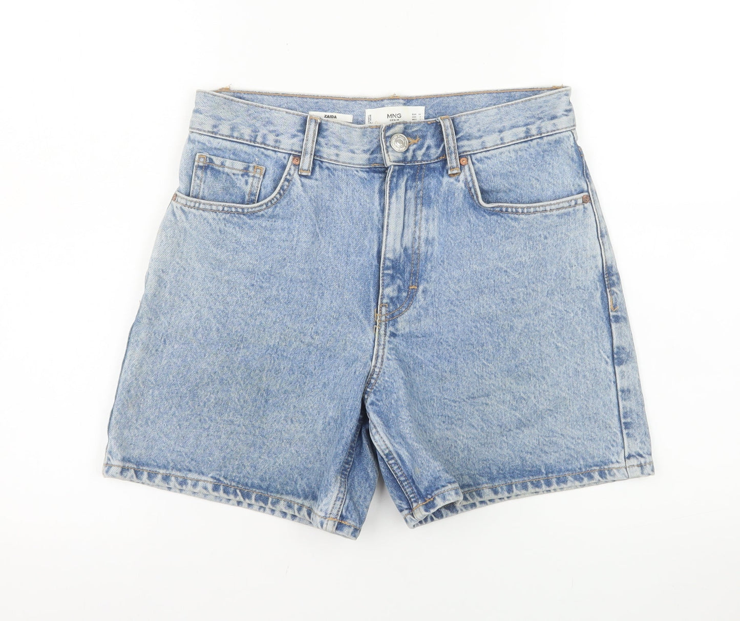 MNG Women's Blue Denim High Rise Mom Shorts Size 6