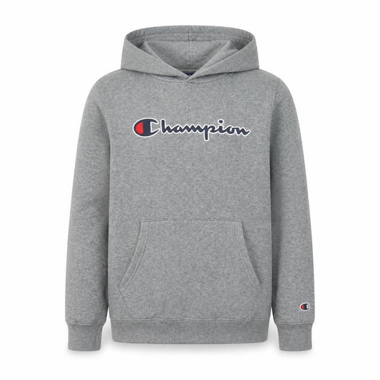 Champion Boys Grey Pullover Hoodie 13-14 Years Regular Fit Logo Fleece