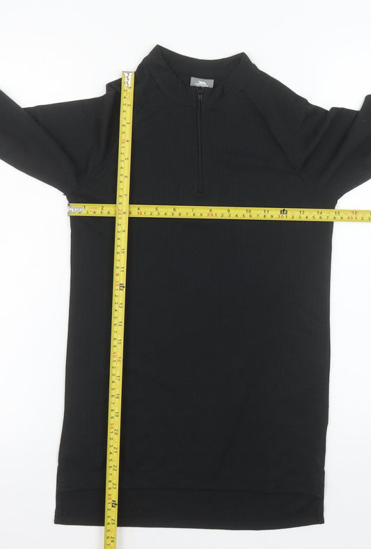 Trespass Boys Black 11-12 Years 1/4 Zip Fleece Sweatshirt