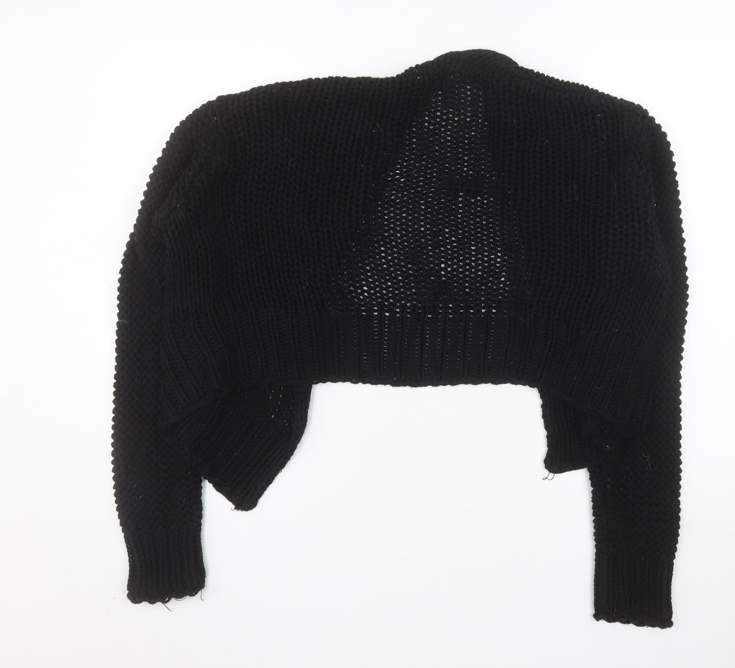 Cotton On Women's Black Chunky Knit Shrug Jumper Size M