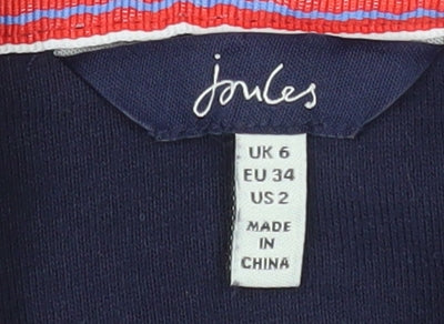 Joules Women's Navy Hoodie UK 6 Pullover Cotton Blend Lined