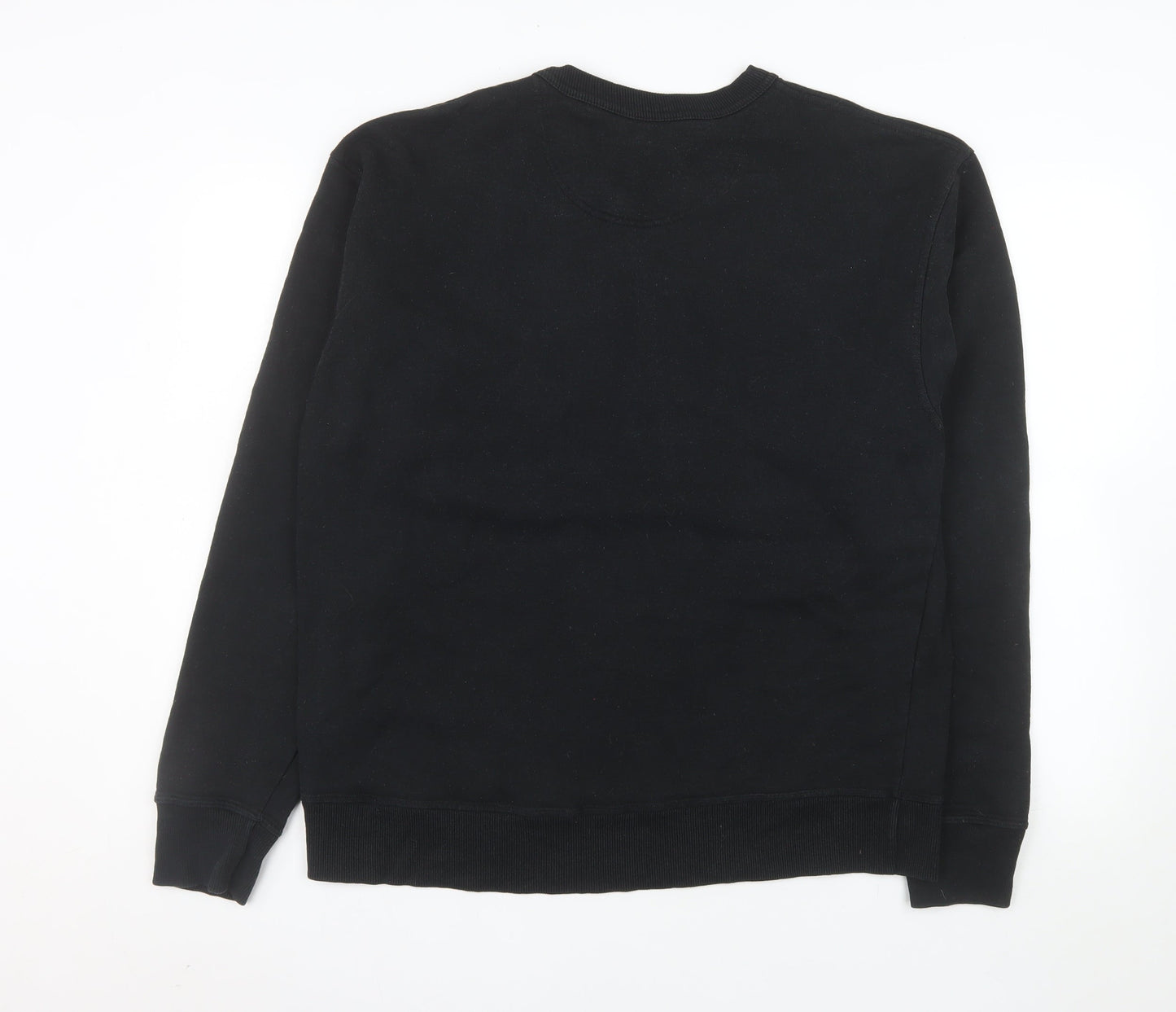 Champion Men's Black Pullover Sweatshirt L Logo Crew Neck Fleece