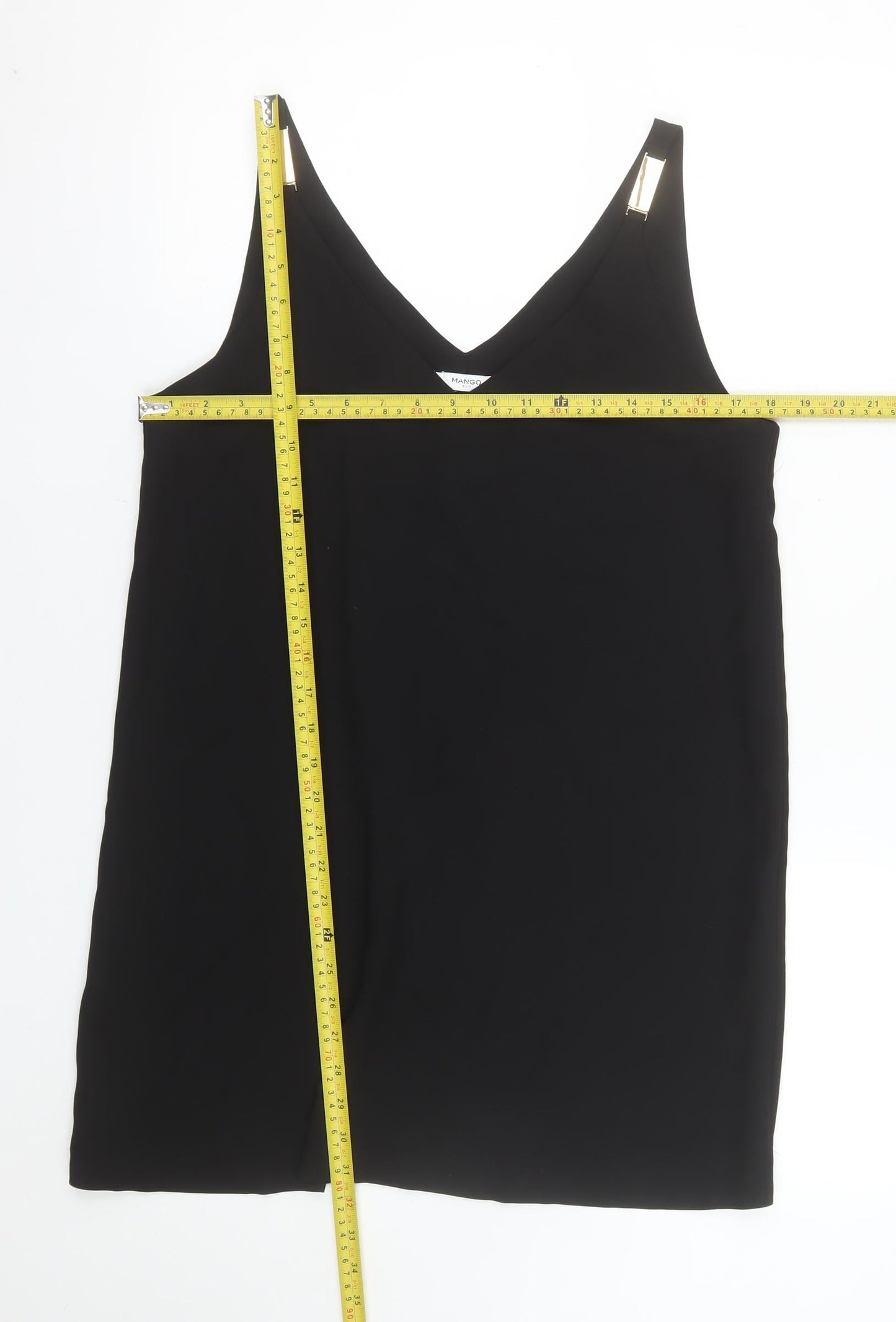 Mango Women’s Black V-Neck Camisole Tank Top Size 8