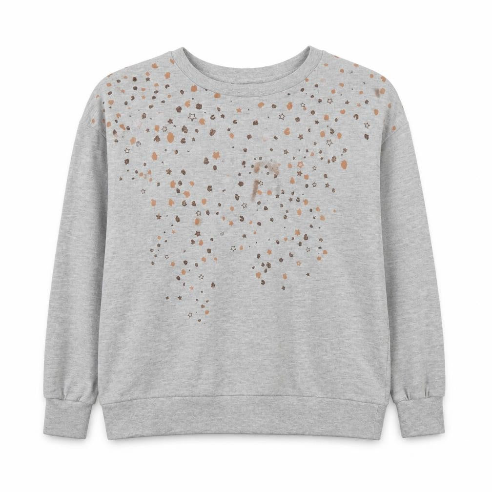 Next Women Grey Star Print Pullover Sweatshirt M Cotton Blend