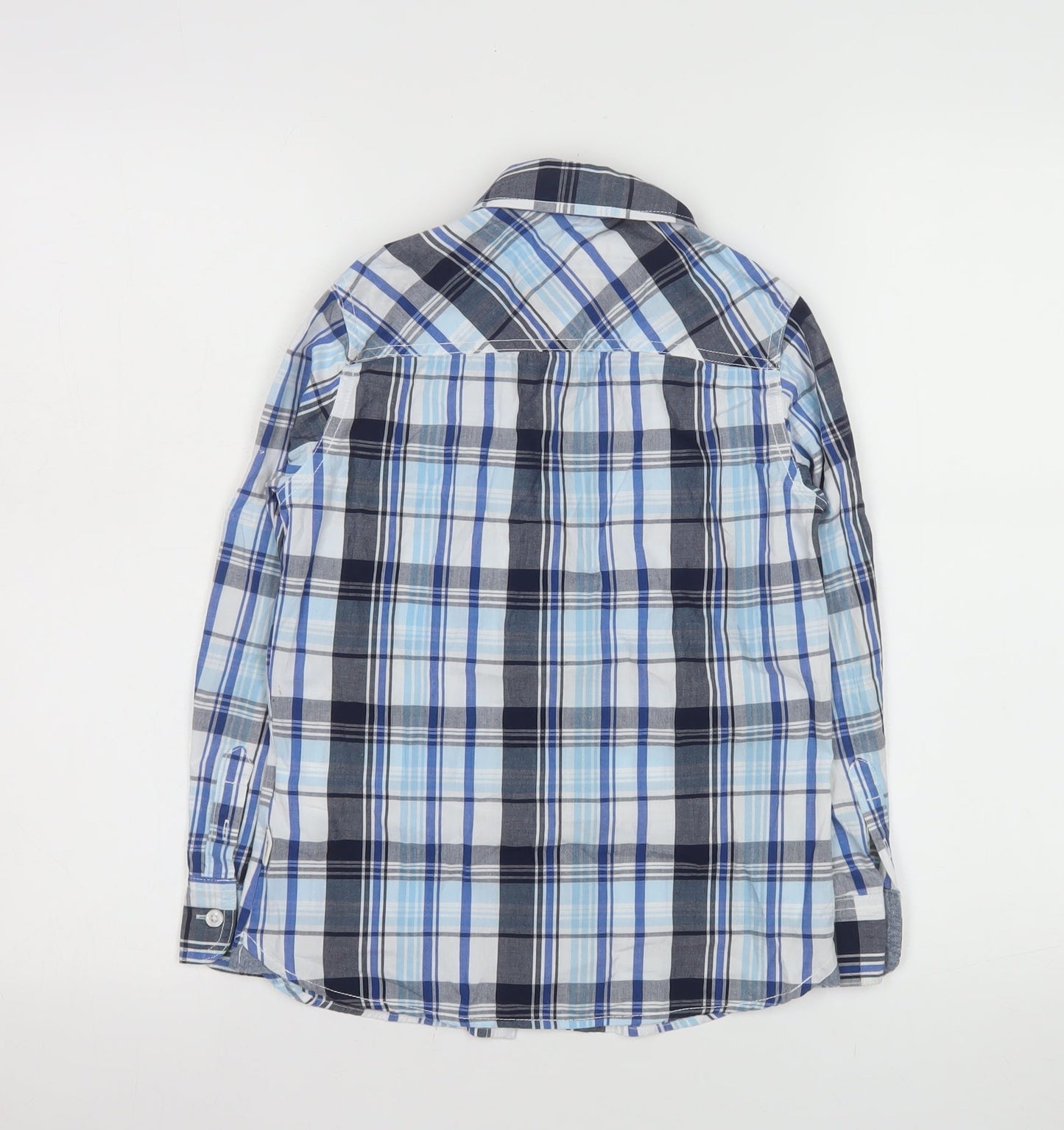 Lee Cooper Boys Blue Check Long Sleeve Button-Up Shirt 7-8 Years