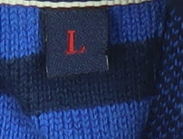 André Men's Blue 1/2 Zip Cotton Knit Sweatshirt Size L