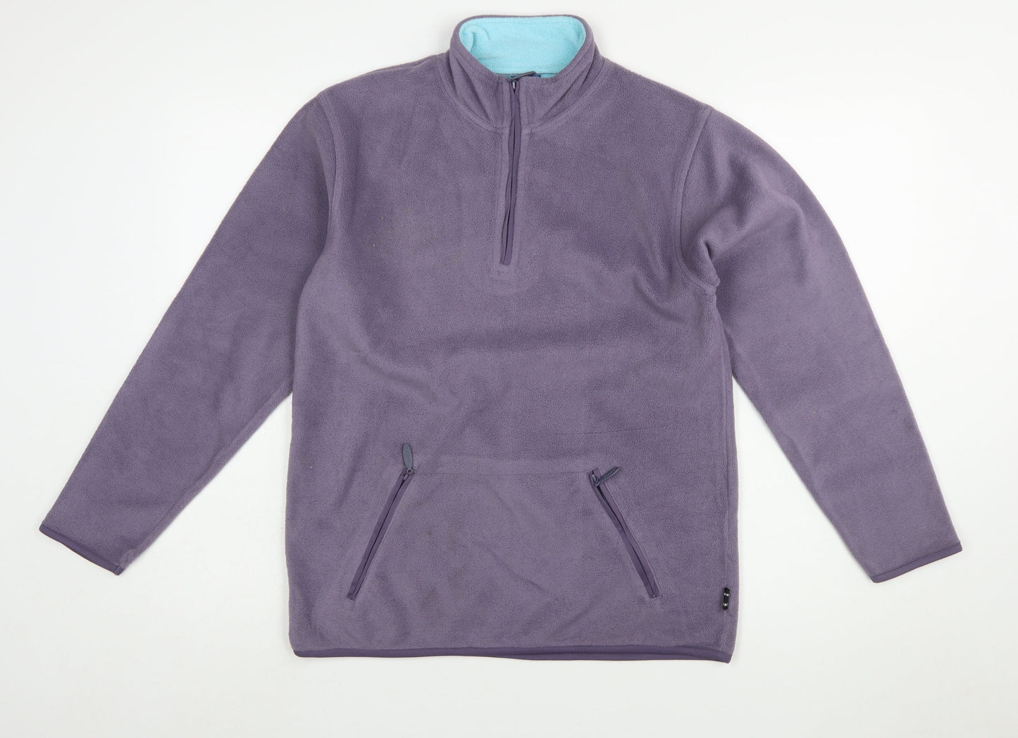 Cup's Women's Purple 1/4 Zip Fleece Pullover Sweatshirt UK 10