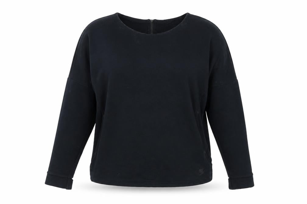 Nike Womens Black Long Sleeve Full Zip Sweatshirt L Cotton Blend