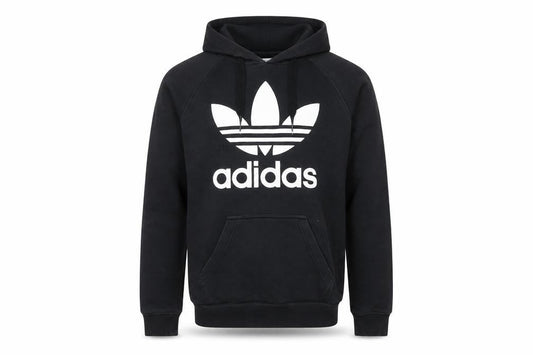 Adidas Men's Black XS Pullover Hoodie with Trefoil Logo