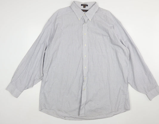 Tommy Hilfiger Men's Blue Check Classic Button-Up Shirt Size 18.5 Tall