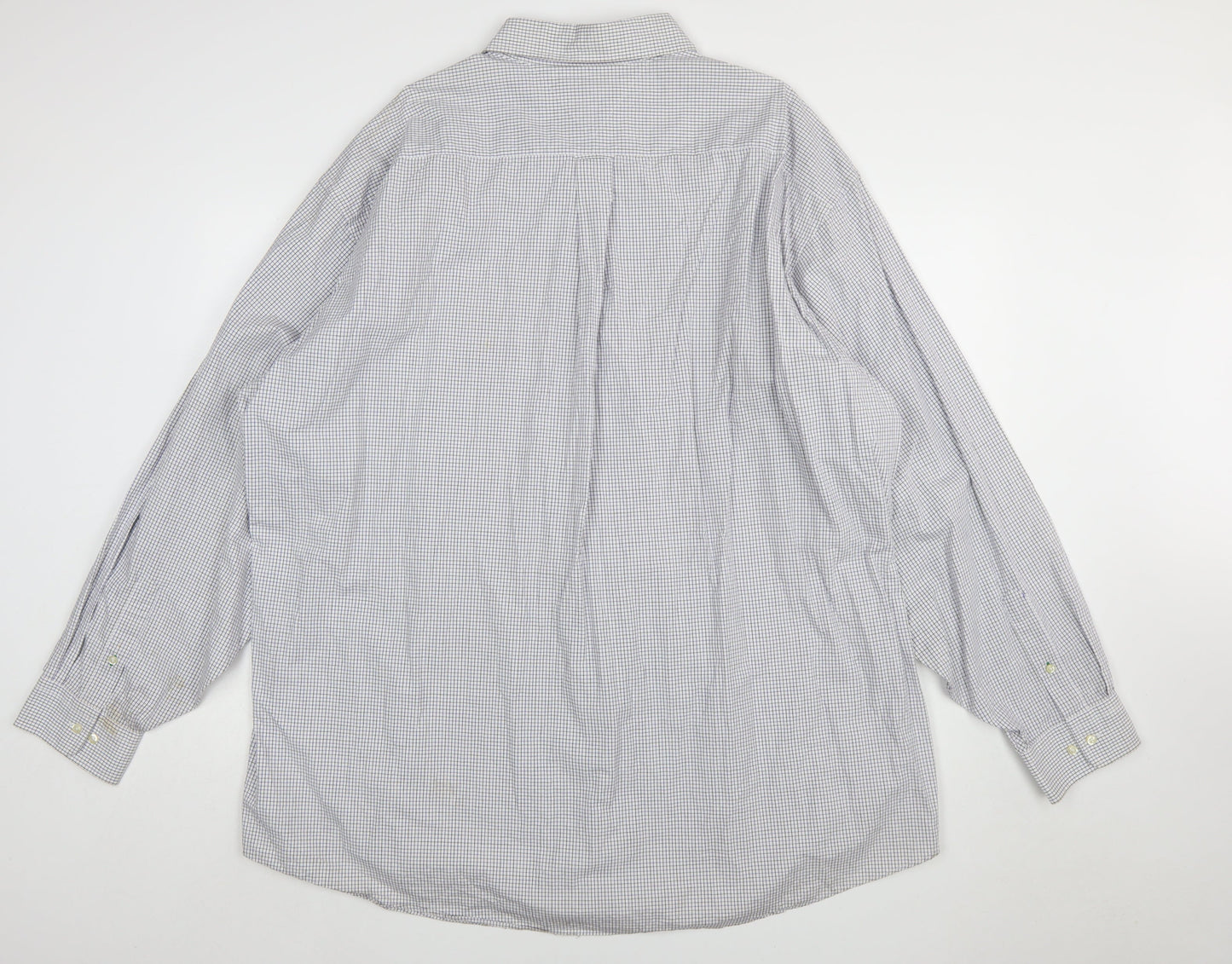 Tommy Hilfiger Men's Blue Check Classic Button-Up Shirt Size 18.5 Tall