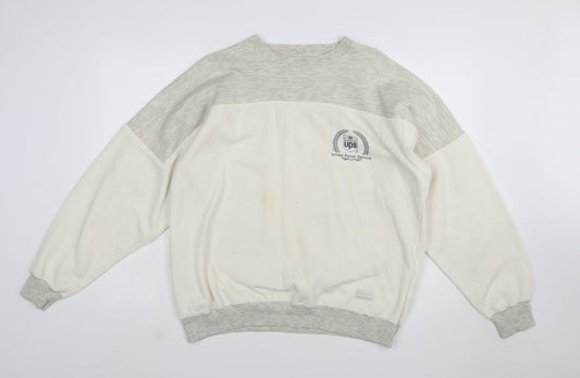 Gear for Sports Men's Ivory Crew Neck Sweatshirt L UPS Logo Vintage