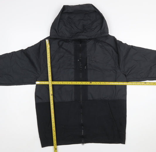 Nike Men's Black Windbreaker Jacket Size S Hooded Full Zip