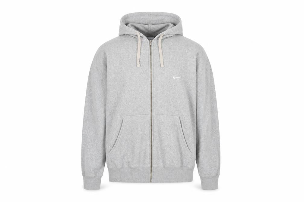 Nike Men's Grey XL Full Zip Hoodie Sweatshirt Cotton Fleece