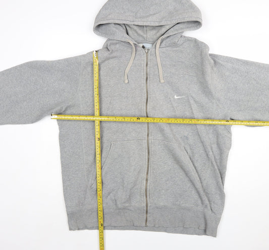 Nike Men's Grey XL Full Zip Hoodie Sweatshirt Cotton Fleece