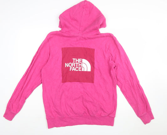 The North Face Mens Pink Pullover Hoodie Medium Outdoor Fleece